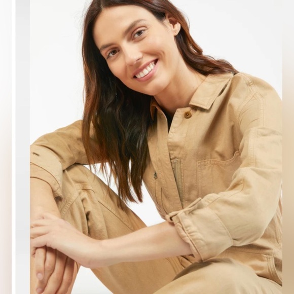 Outerknown sand long sleeve zip front station jumpsuit size XL brand new - Picture 3 of 9